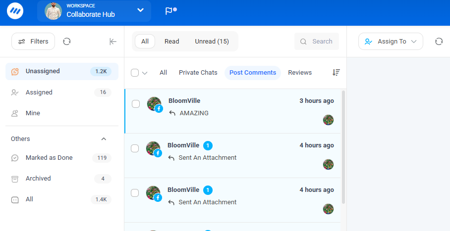 Social inbox ContentStudio