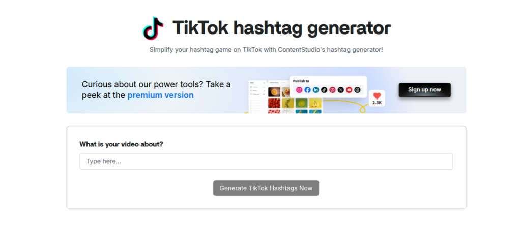 ContentStudio free hashtag generator