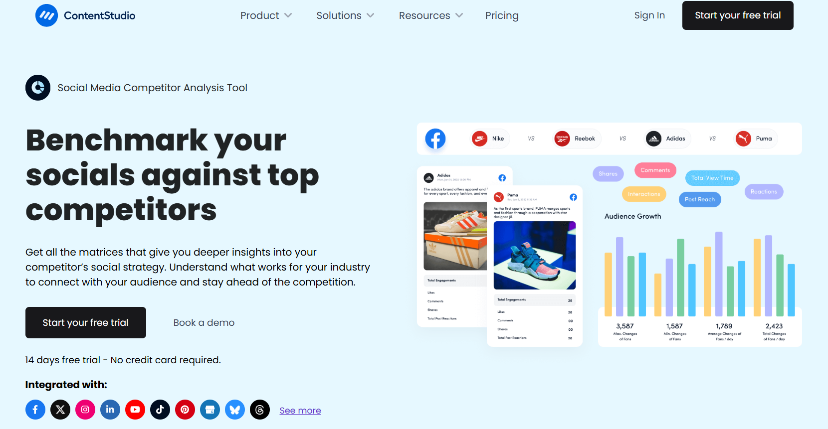ContentStudio social media analytics