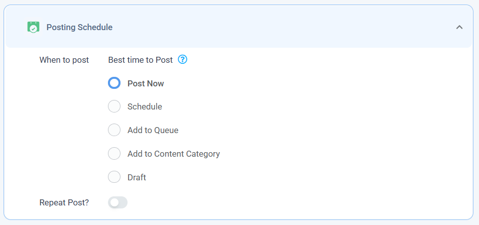 Posting options