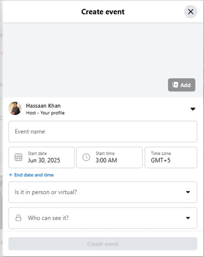 add all necessary events
