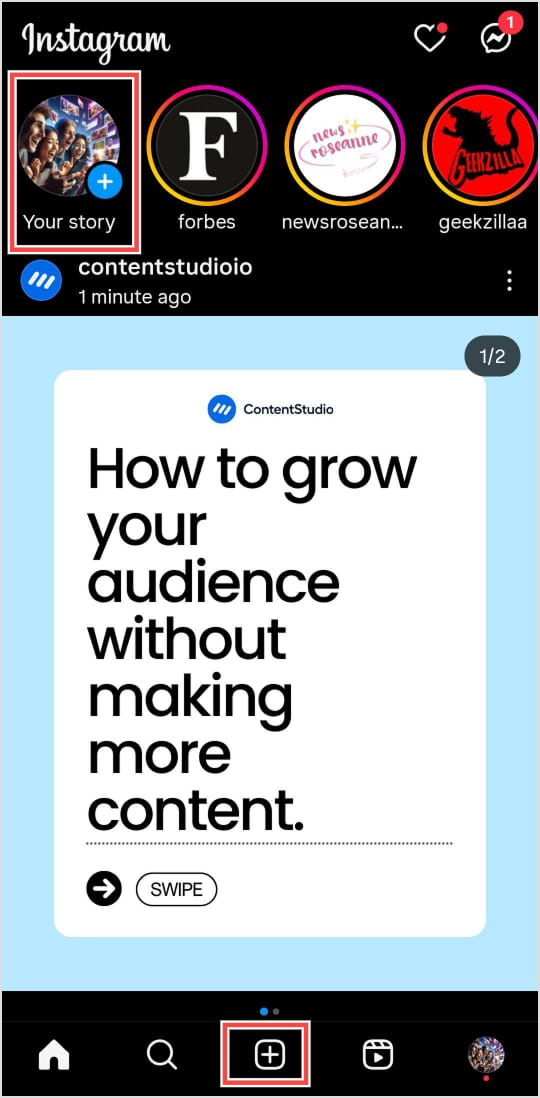 Add Instagram story