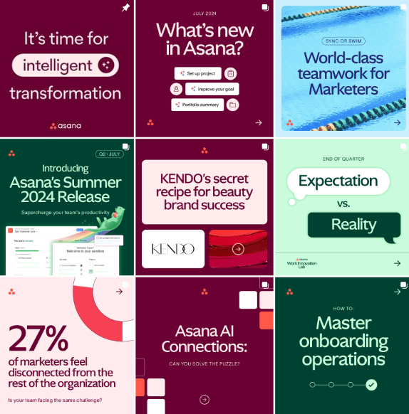 Asana instagram grid