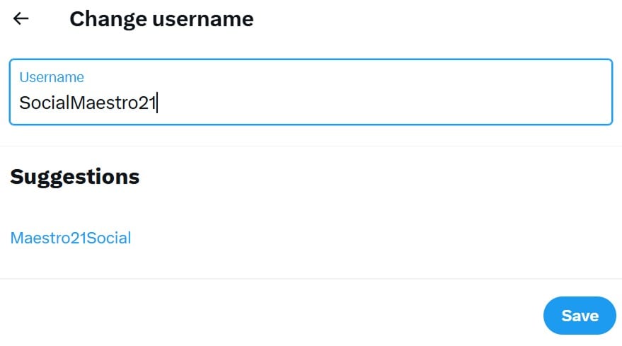 Change Twitter username