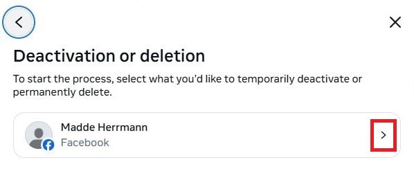 Account selection prompt