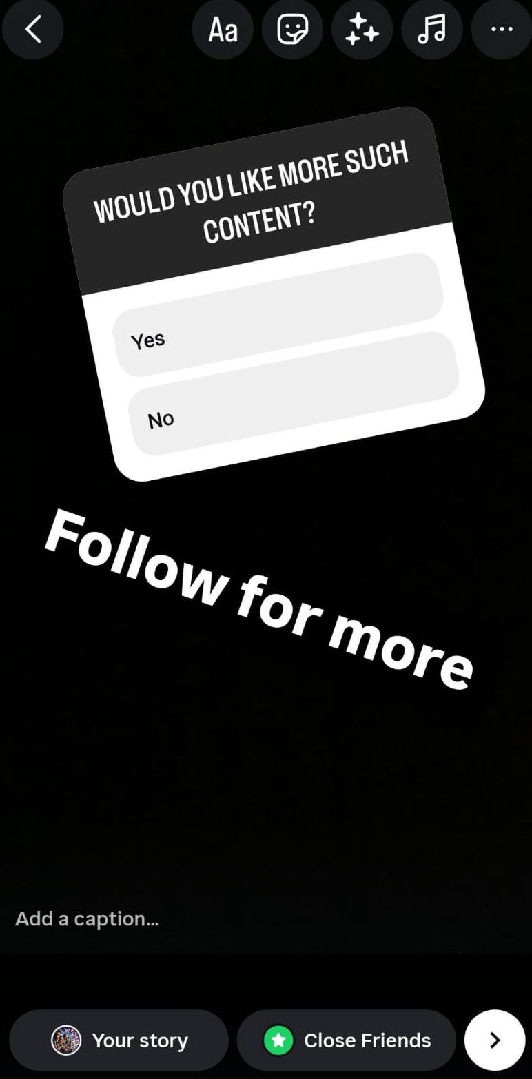 Follow us on social media CTA using Instagram Stories