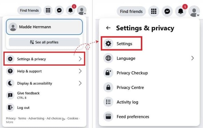 How to delete Facebook account step 2