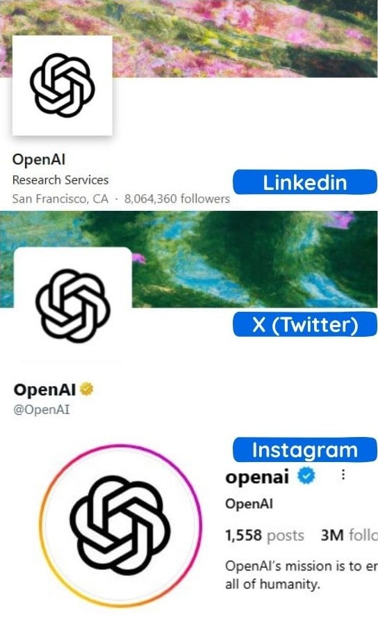 OpenAI social media usernames
