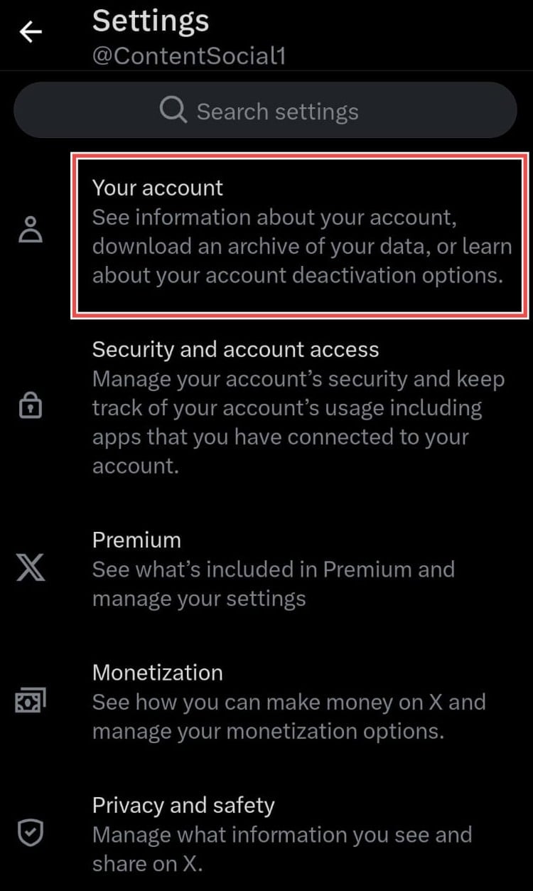 See your account settings on Twitter