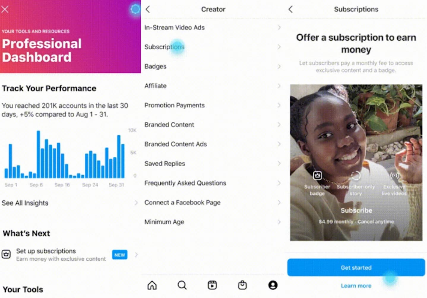 Access your professional dashboard