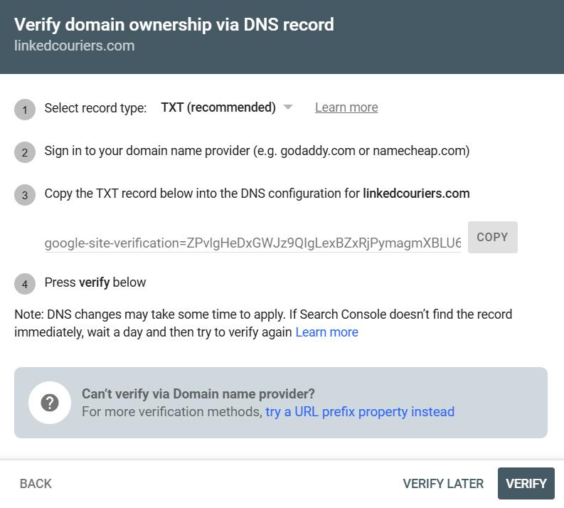 Verify your domain
