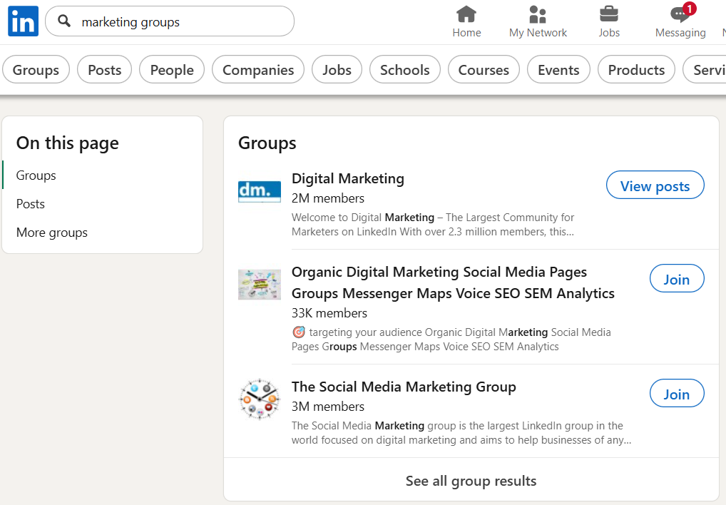 LinkedIn groups