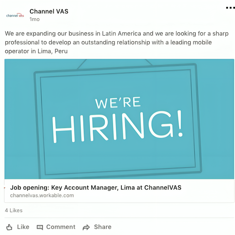 social media ads for hiring
