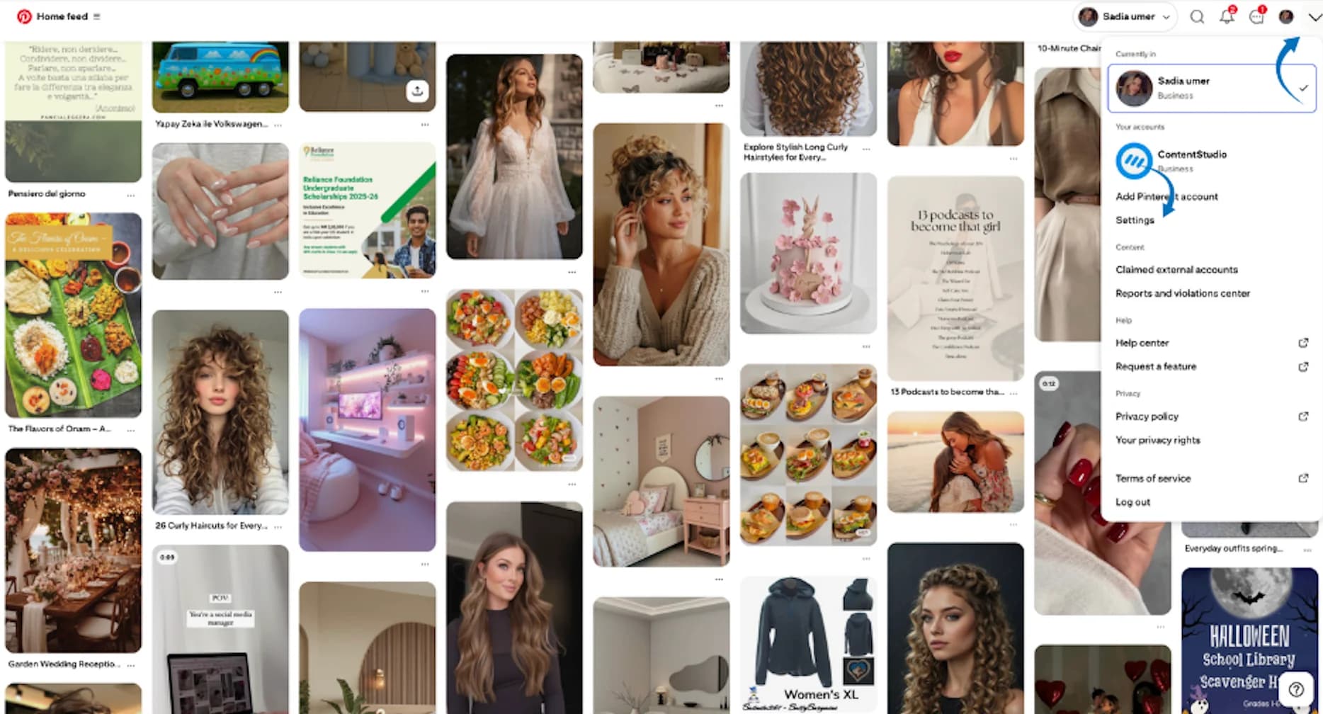 Access account settings