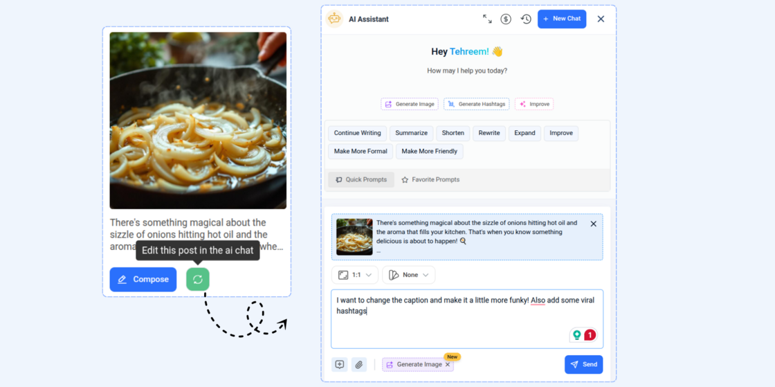 Conversational chat with AI assistant