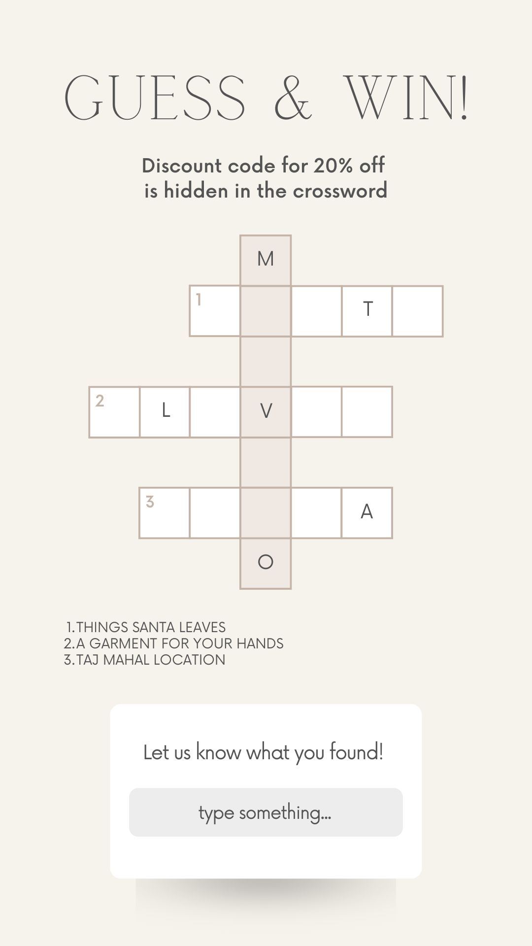 Crossword Instagram story