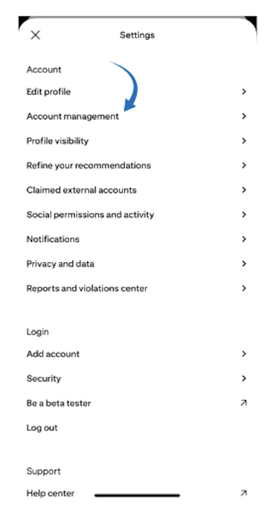 Enter Account Management