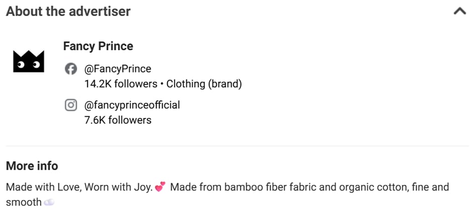 Advertiser details