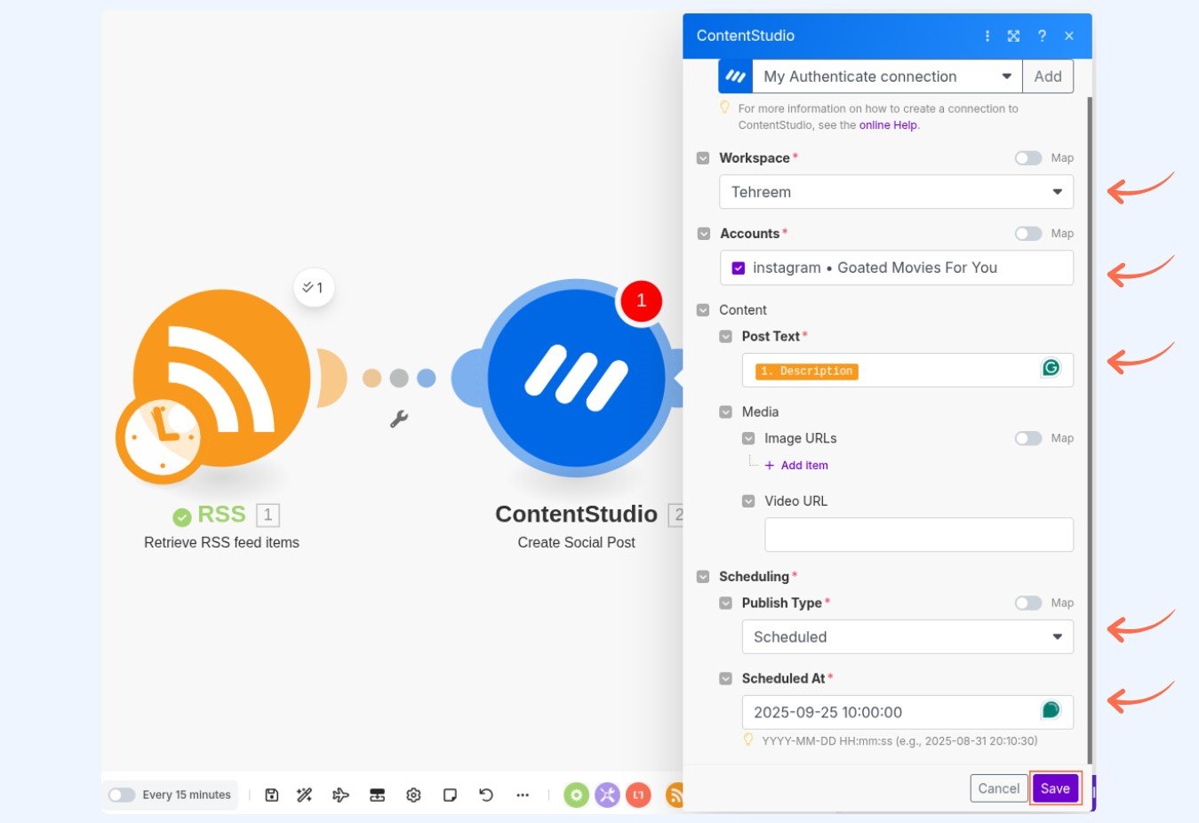 Configure ContentStudio