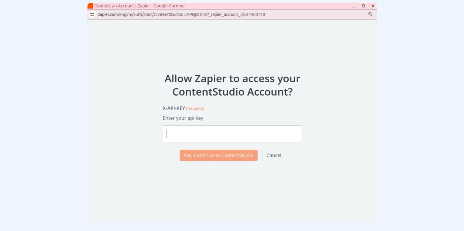 Connect using ContentStudio API