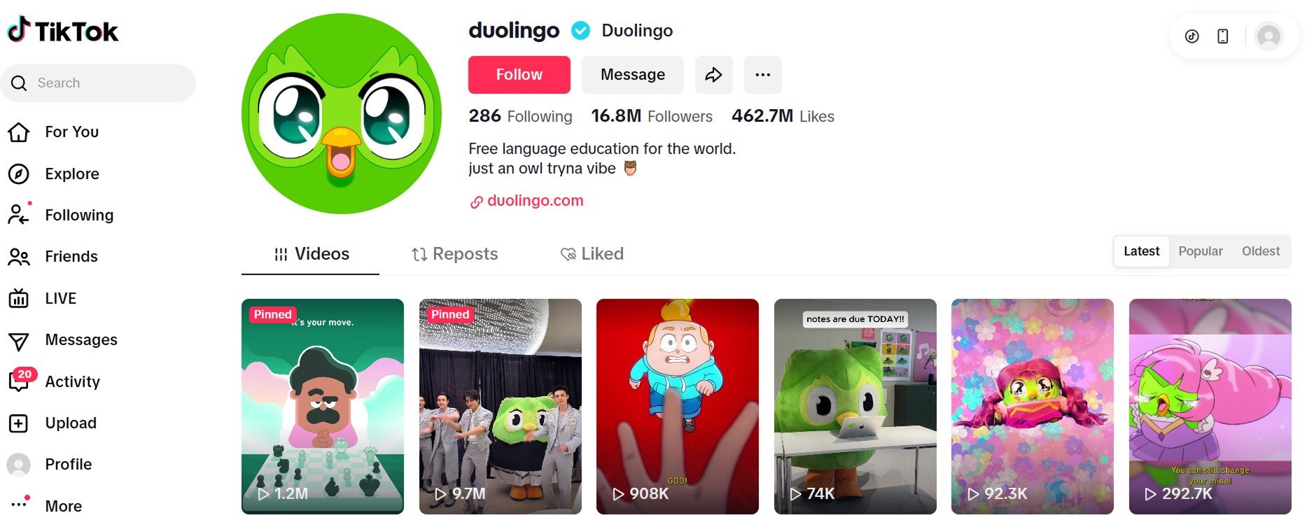 Duolingo social media campaign