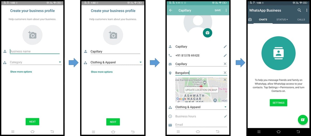 WhatsApp business profile setup