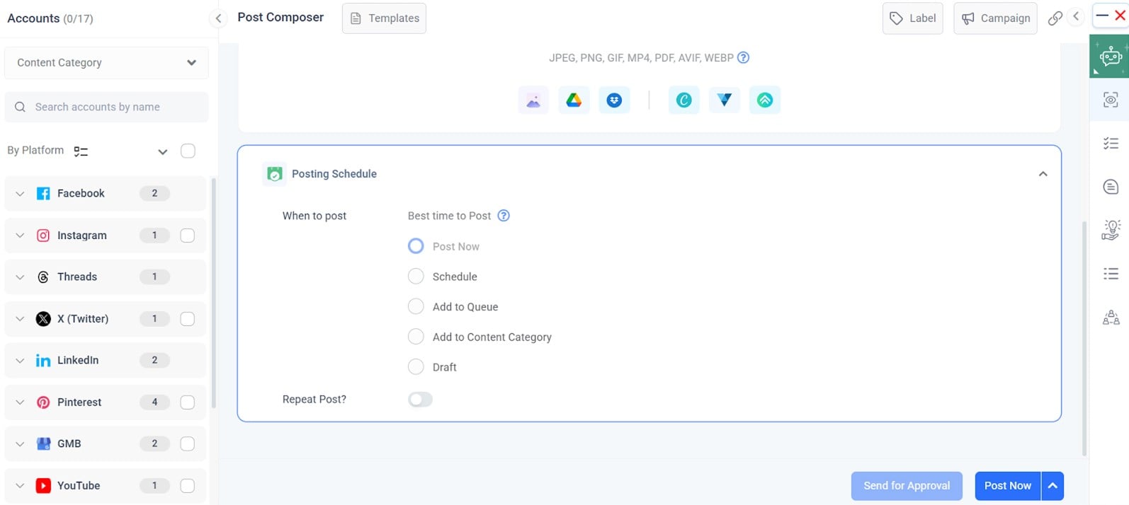Schedule brand awareness campaign