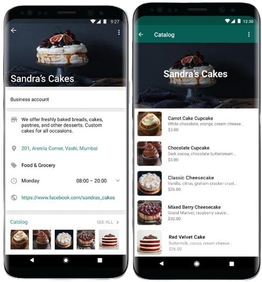 WhatsApp business catalog