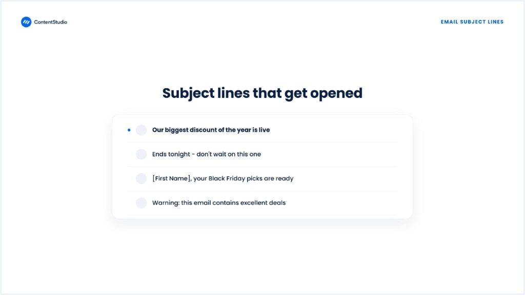 Black Friday email subject lines