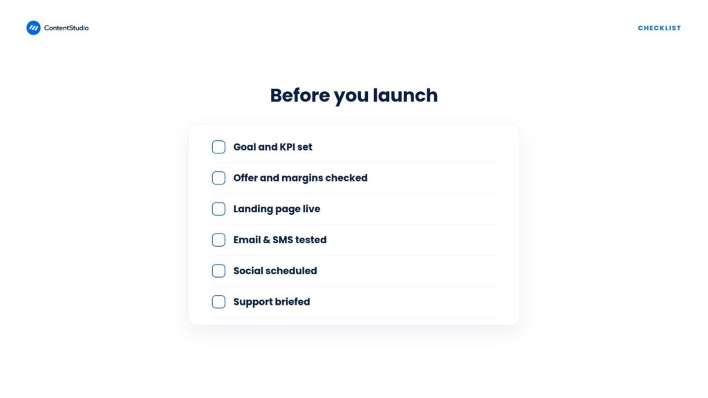 Black Friday marketing checklists