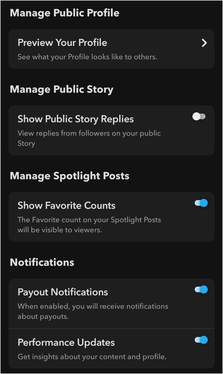 manage public profile 