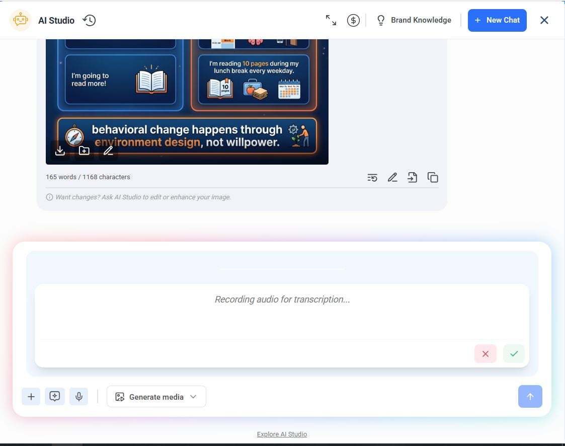 Audio input in AI Chat