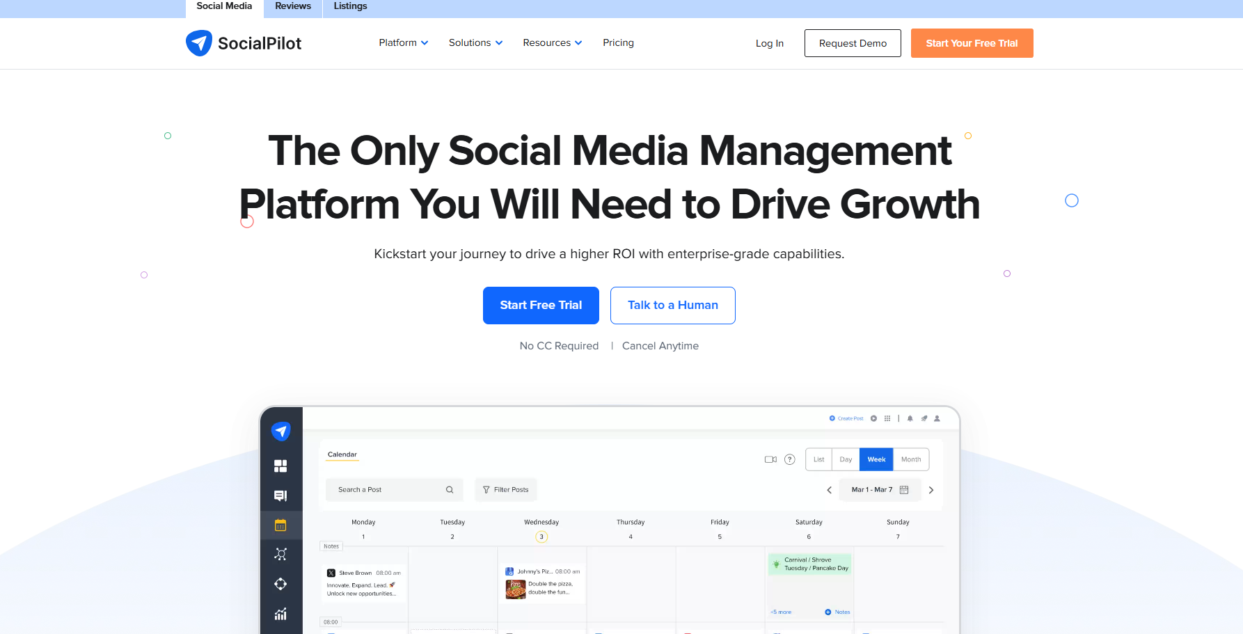 SocialPilot homepage
