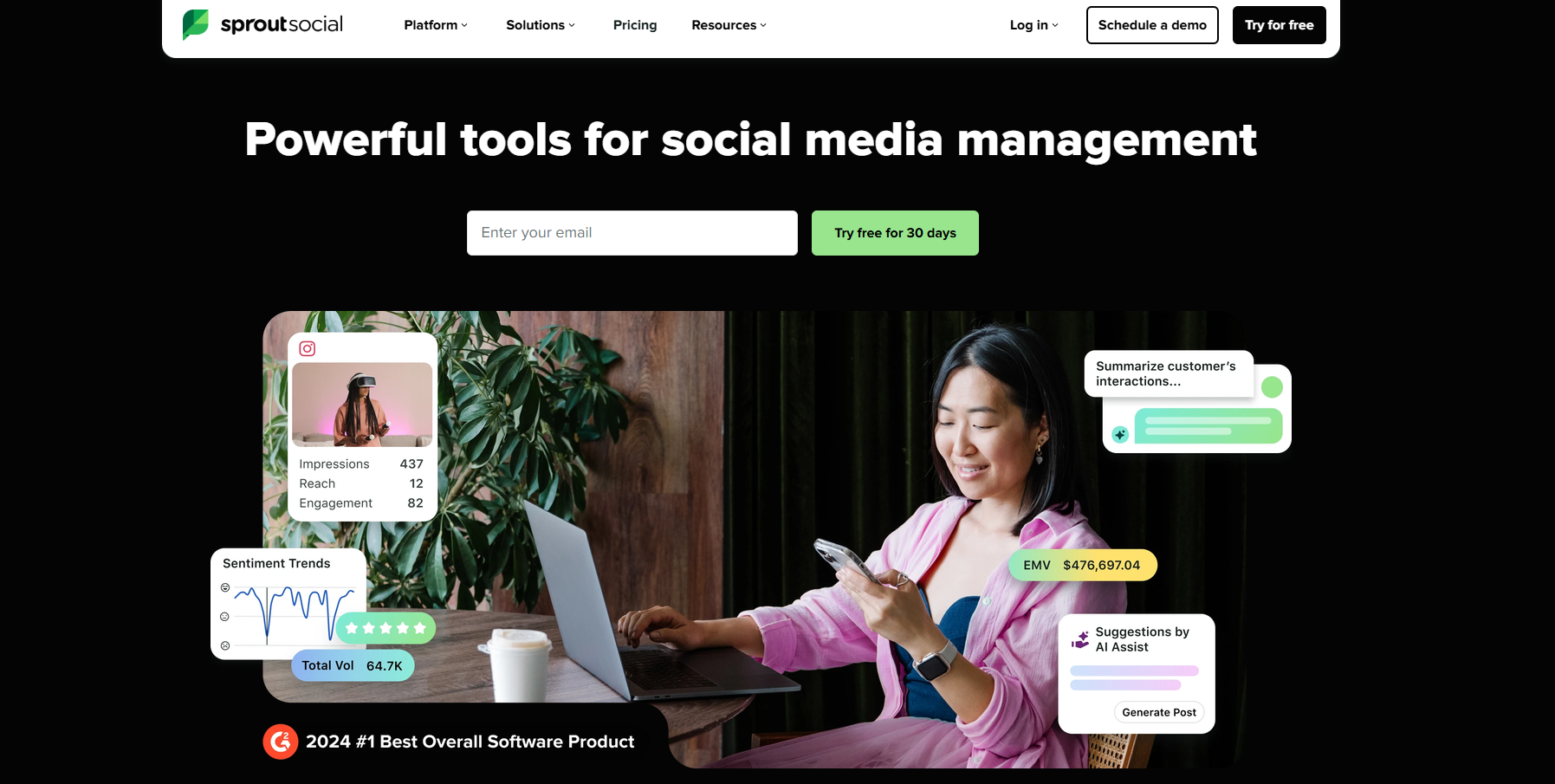 Sprout Social homepage