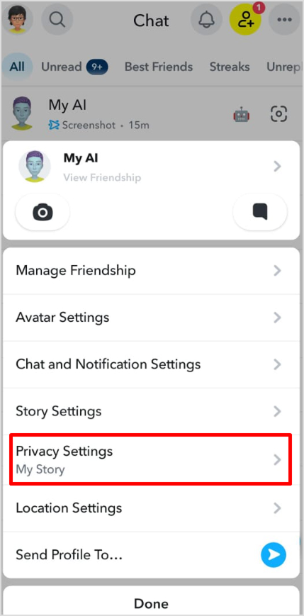 privacy settings