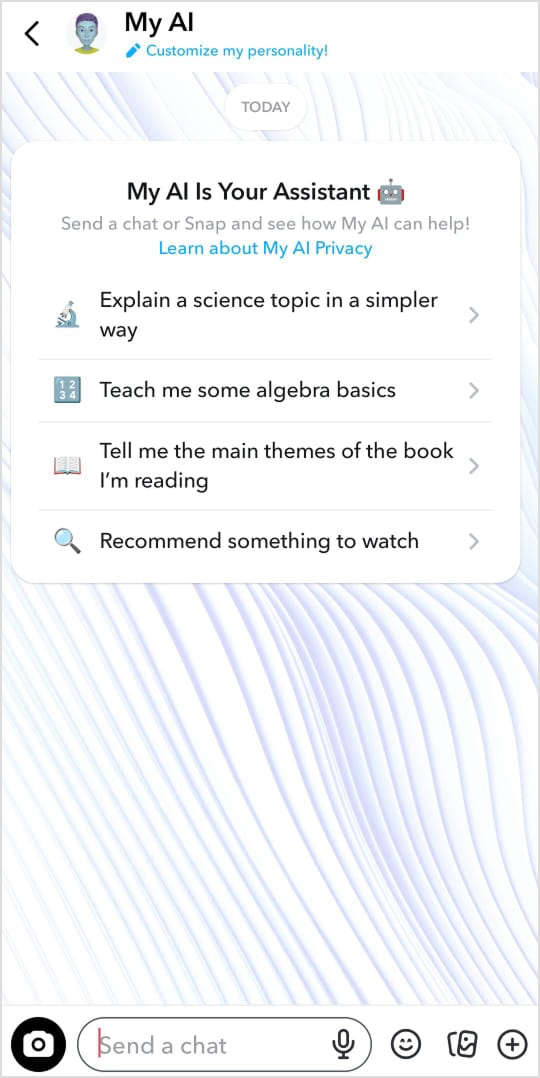 snapchat my ai
