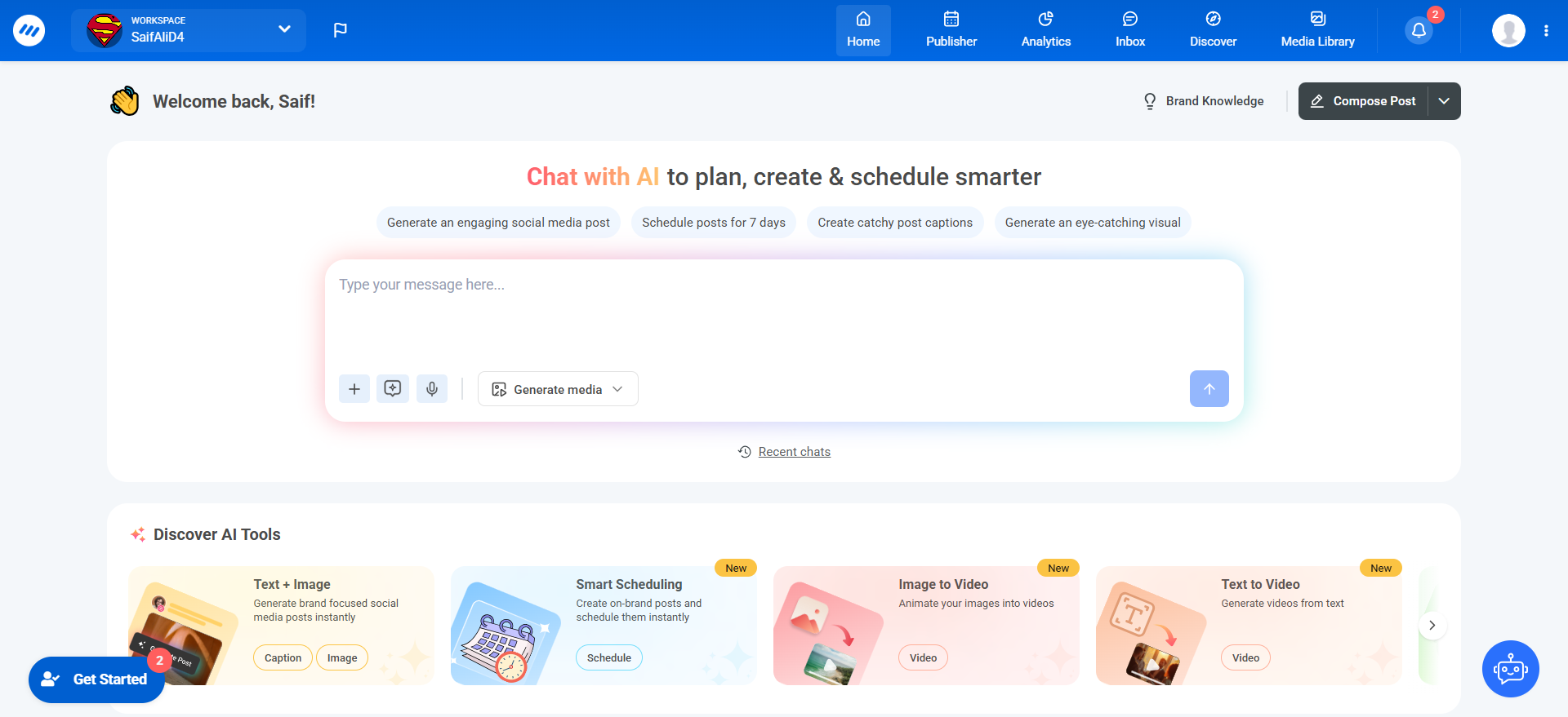 new contentstudio home