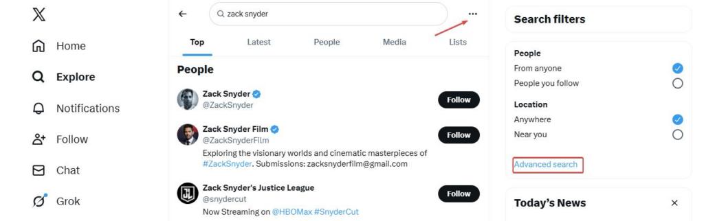 How to use Twitter advanced search on desktop