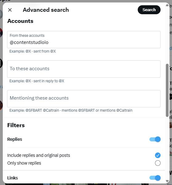 Account and people filters
