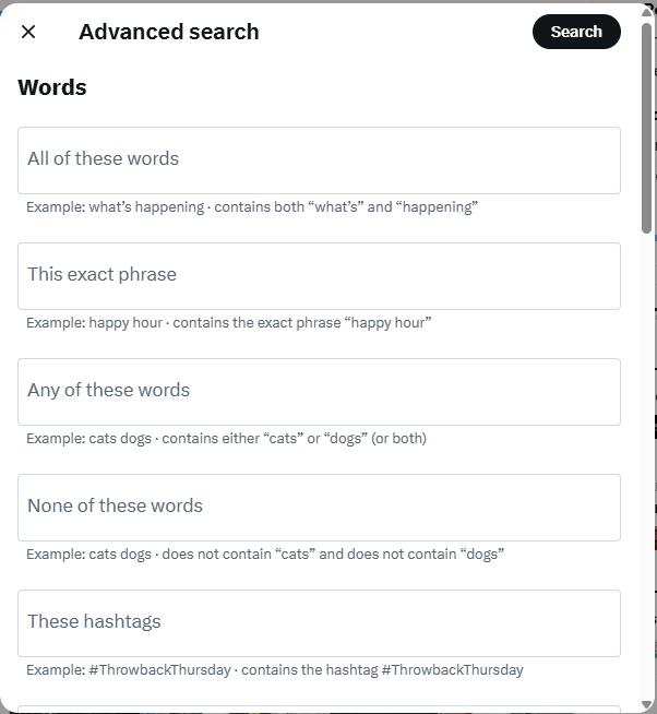 Twitter advanced search filters and operators, explained