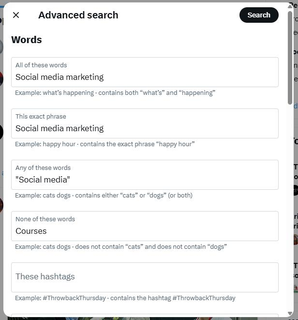 Word and phrase filters