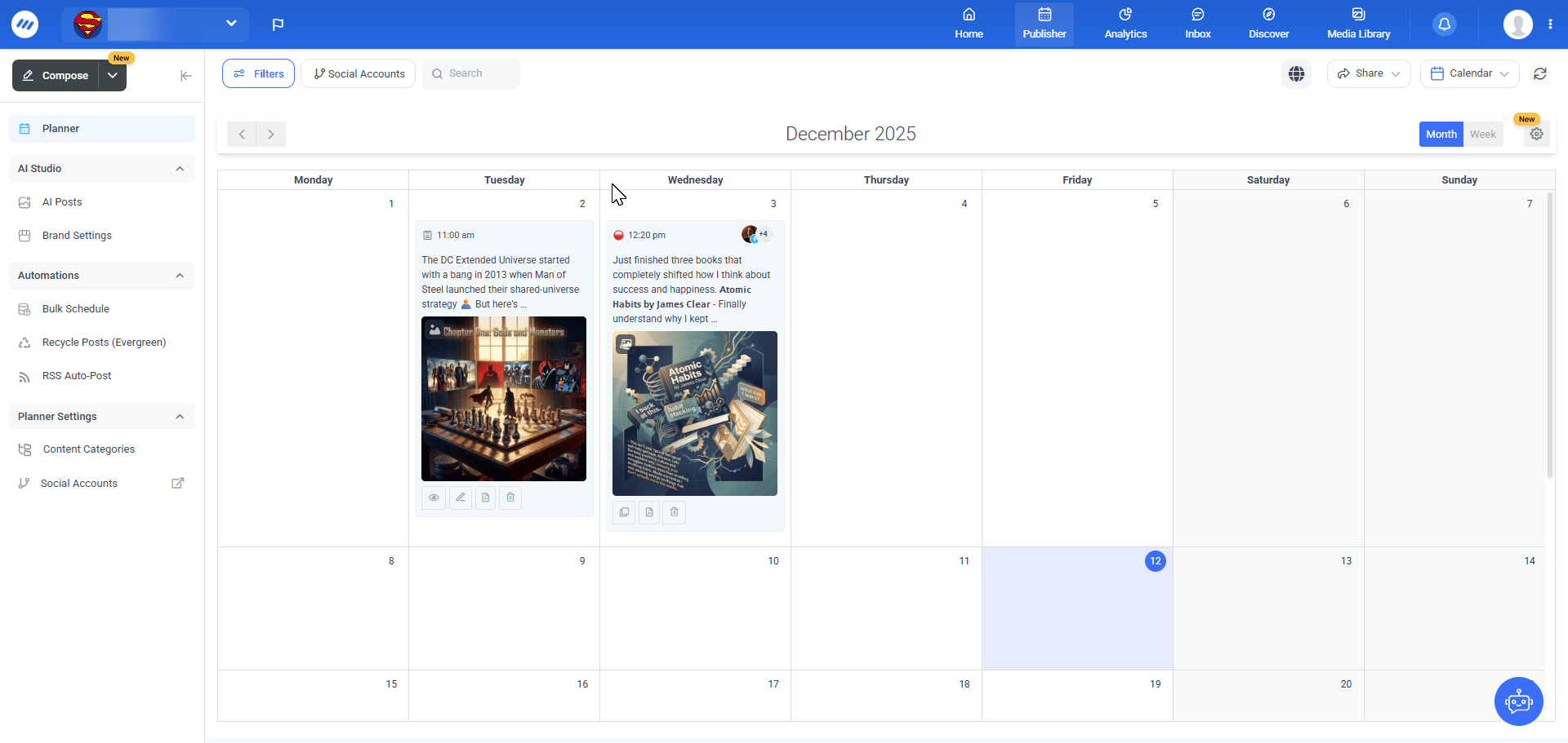 social media calendar