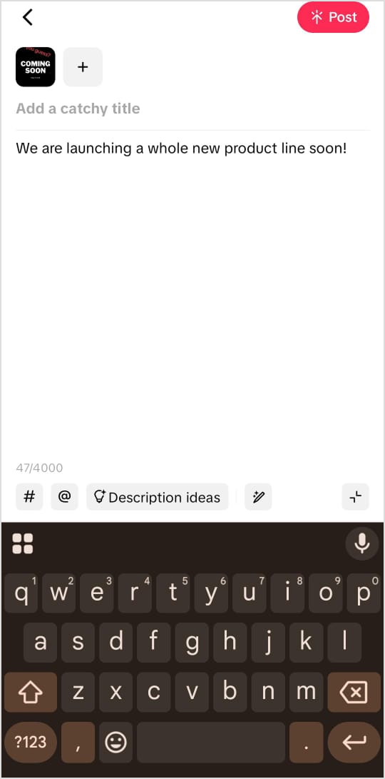 Write your caption before posting