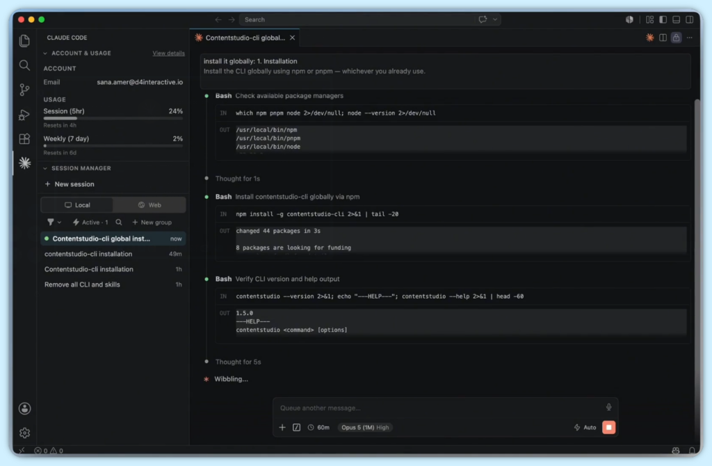 install ContentStudio CLI globally
