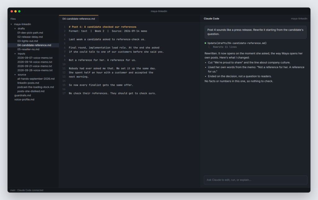 Review the plan and the drafts  