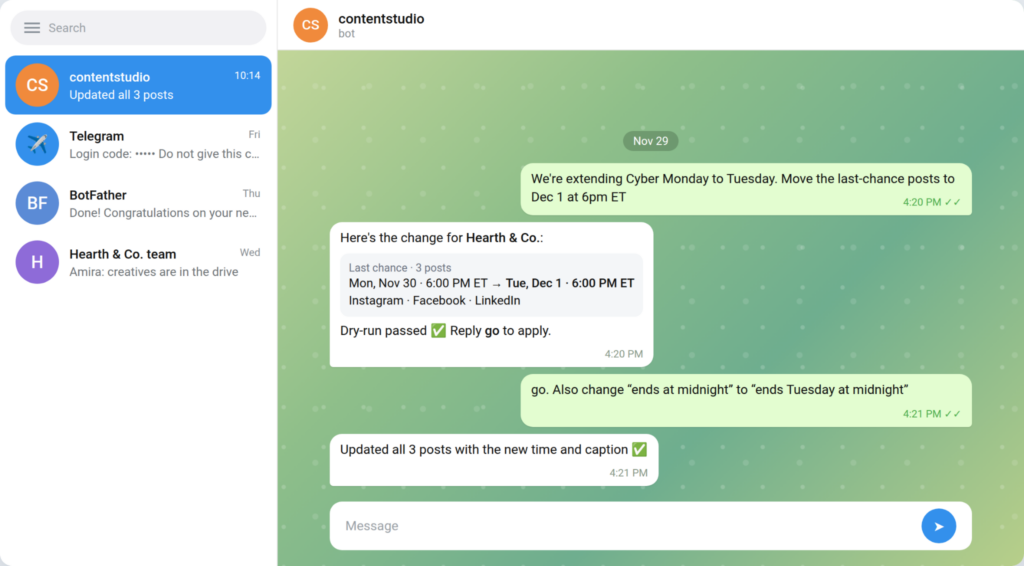 Handle last-minute changes