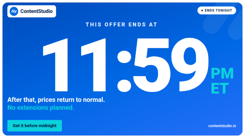 Last-chance social media post showing an offer that ends at 11:59 PM ET tonight